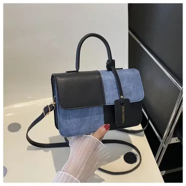 Trendy Color Blocking Crossbody Casual Square Flap Bag 